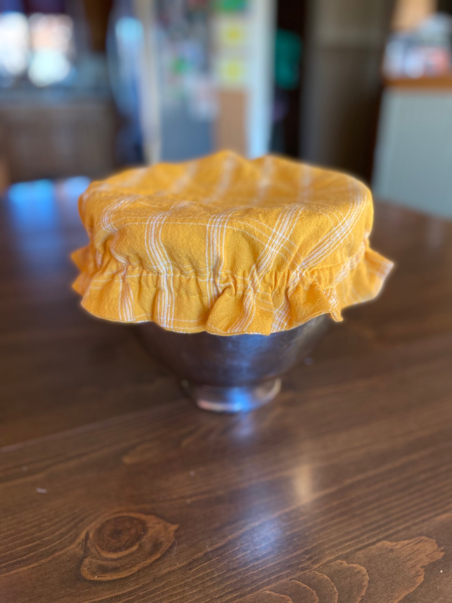 Yellow Linen Bowl Cover